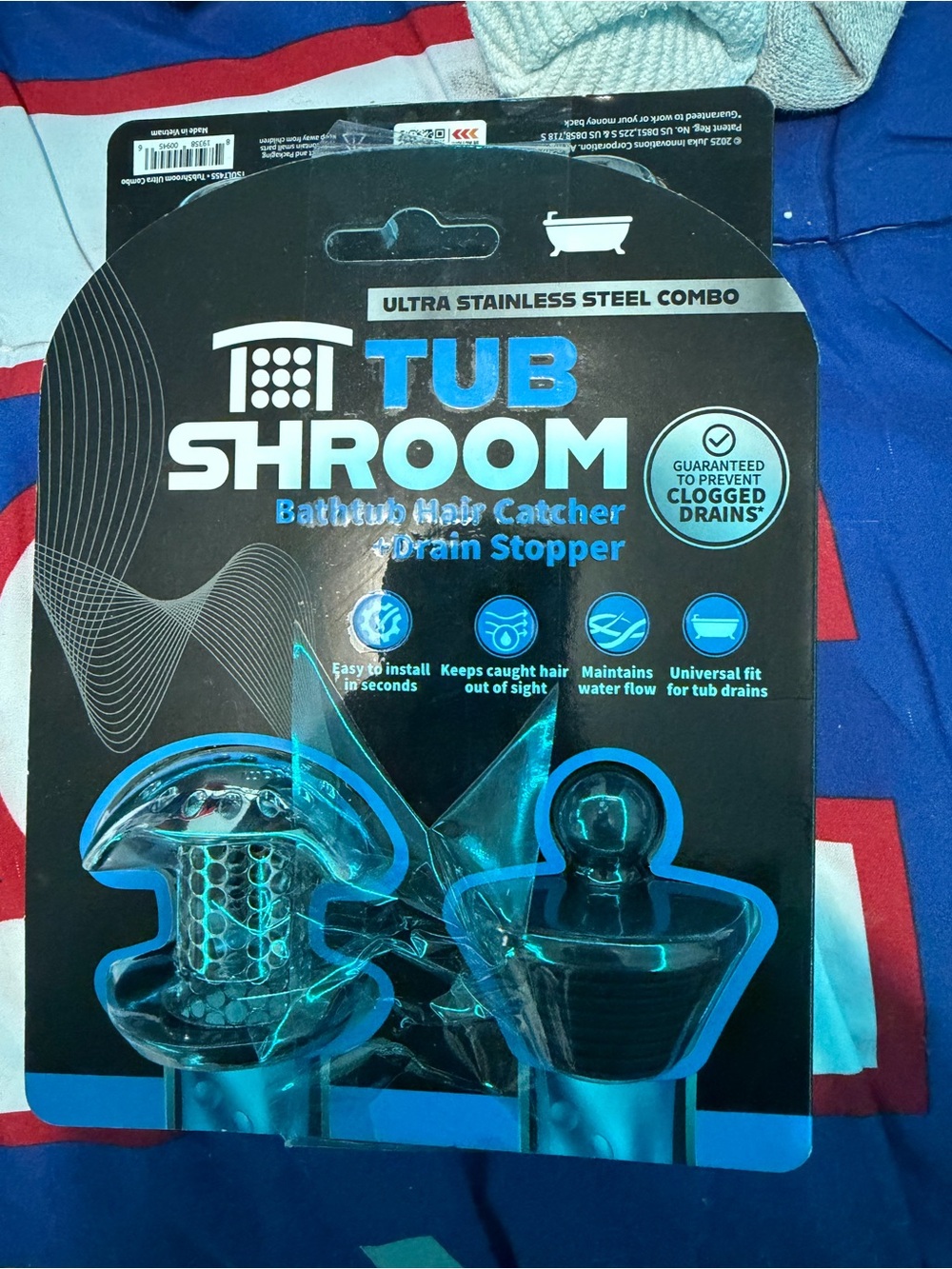 Bathtub Hair Catcher & Drain Stopper - Blue